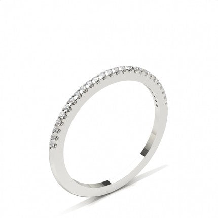 Half Studded Eternity Diamond Ring, White Gold