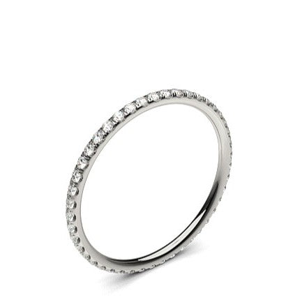 Full Studded Eternity Diamond Ring, White Gold