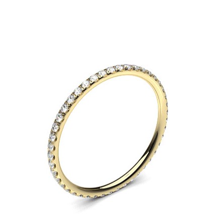 Full Studded Eternity Diamond Ring, Yellow Gold