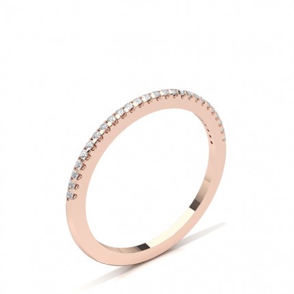 Half Studded Eternity Diamond Ring, Rose Gold