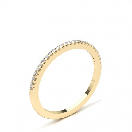 Half Studded Eternity Diamond Ring, Yellow Gold