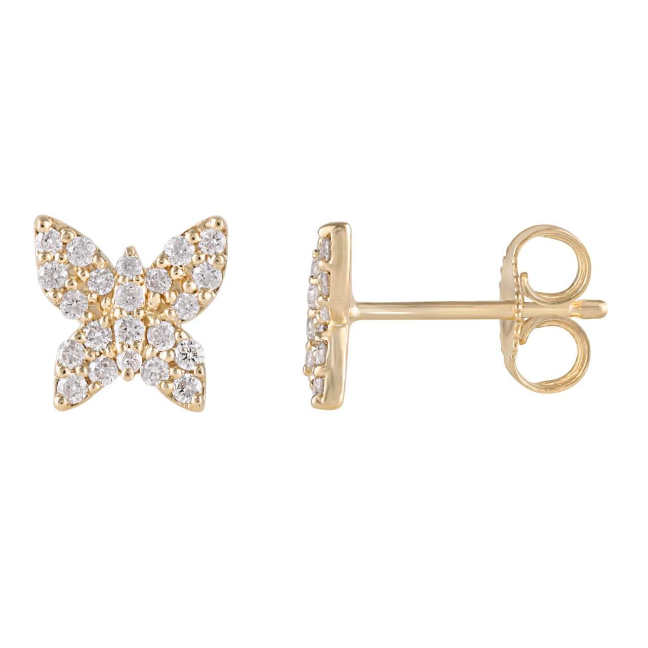 Butterfly Diamond Stud Earrings-Earrings-Isle of Her-Made to Order-Isle of Her