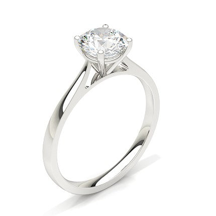 Round Brilliant Solitaire Diamond Ring, White Gold