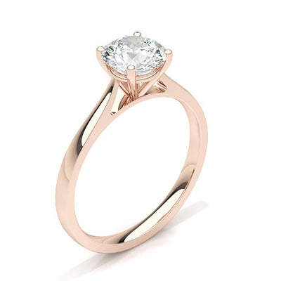 Round Brilliant Solitaire Diamond Ring, Rose Gold