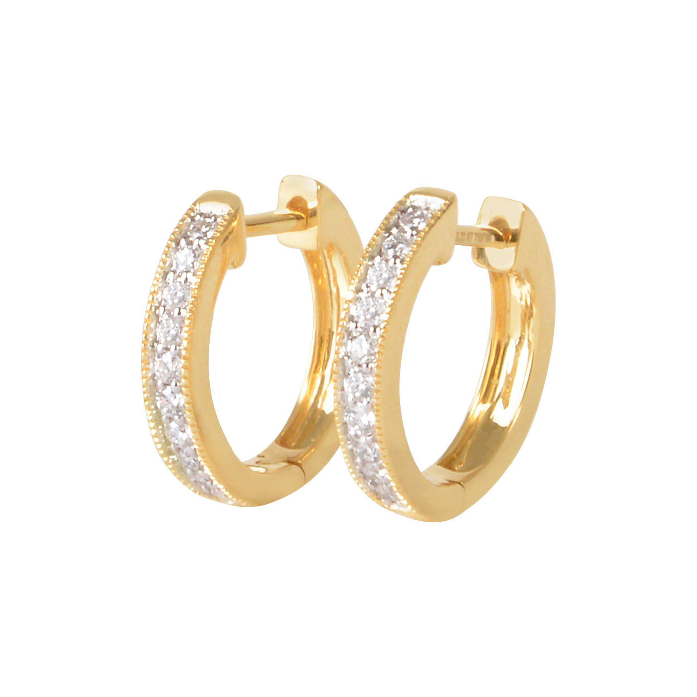 Diamond Hoop Earrings (White, Yellow Gold)-Earrings-Isle of Her-18K White Gold-Isle of Her