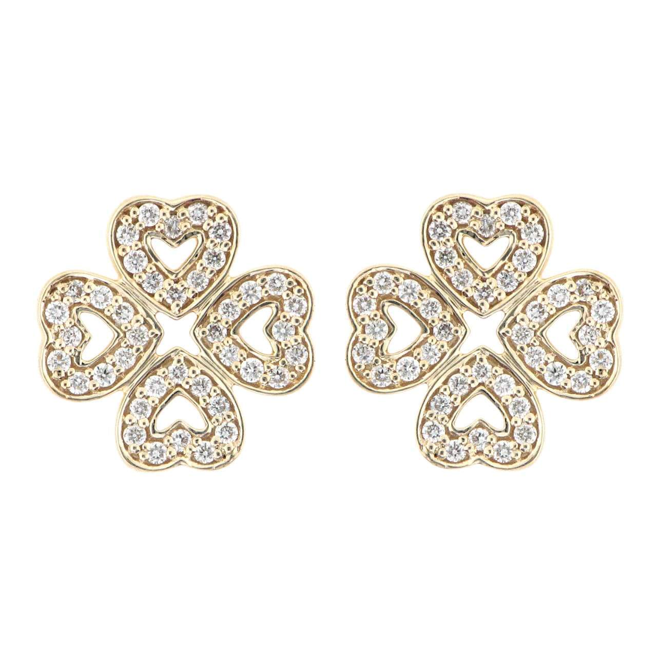 Four Leaf Diamond Stud Earrings-Earrings-Isle of Her-Made to Order-Isle of Her