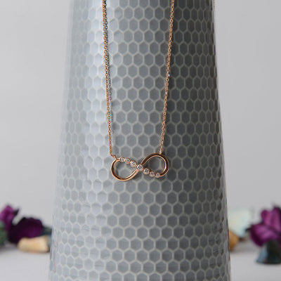 Infinity Rose Gold Diamond Necklace