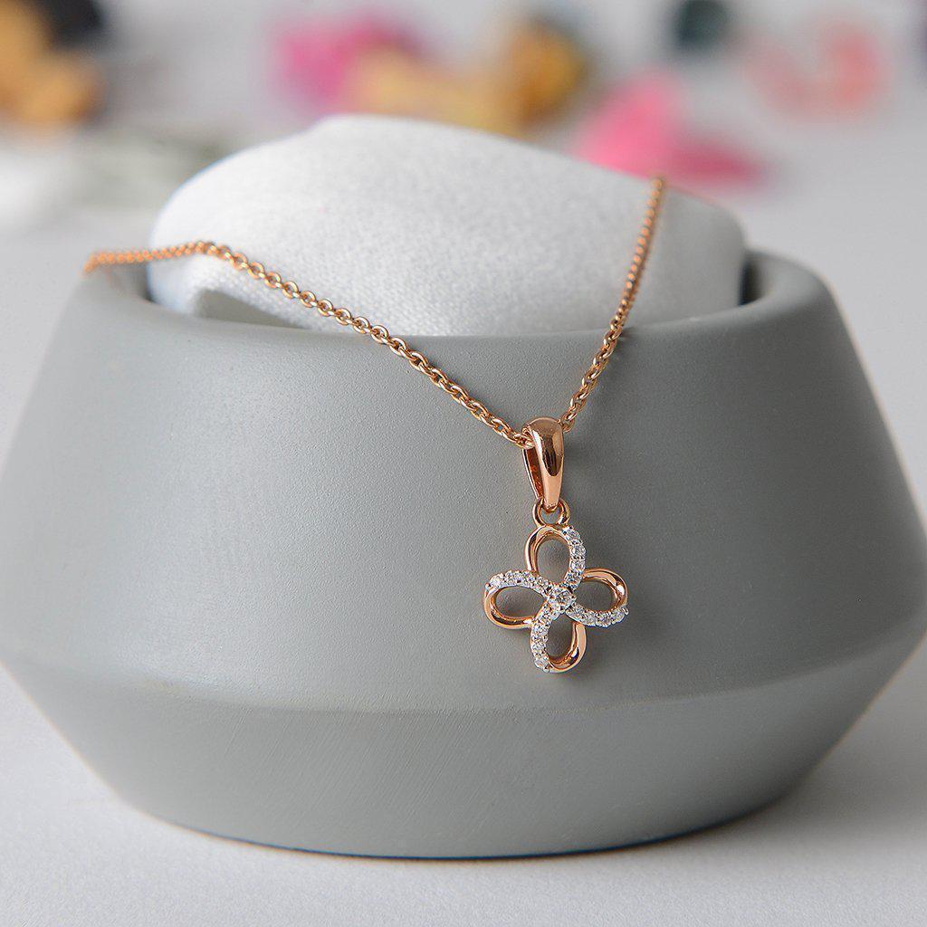 Isle of Her Signature Diamond Pendant with Necklace, Rose Gold-Necklaces-Isle of Her-Buy Now-Isle of Her
