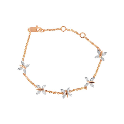 Rose Gold Butterfly Diamond Bracelet-Bracelets-Isle of Her-Buy Now-Isle of Her