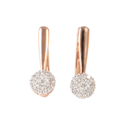 Rose Gold Halo Drop Diamond Earrings-Earrings-Isle of Her-Buy Now-Isle of Her