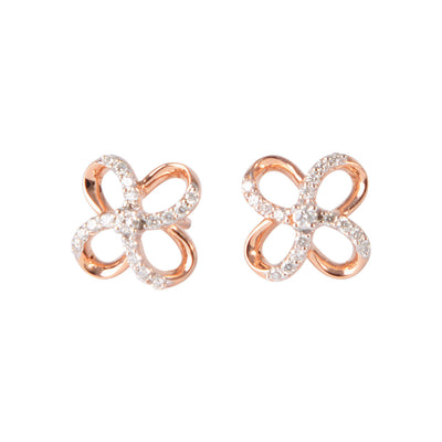 Shimmer - Isle of Her Signature Diamond Earrings, Rose Gold (Half Studded)-Earrings-Isle of Her-Buy Now-Isle of Her