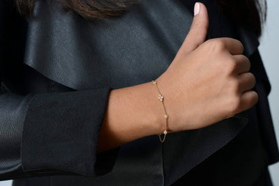 Studded Gold Diamond Bracelet-Bracelets-Isle of Her-Made to Order-Isle of Her