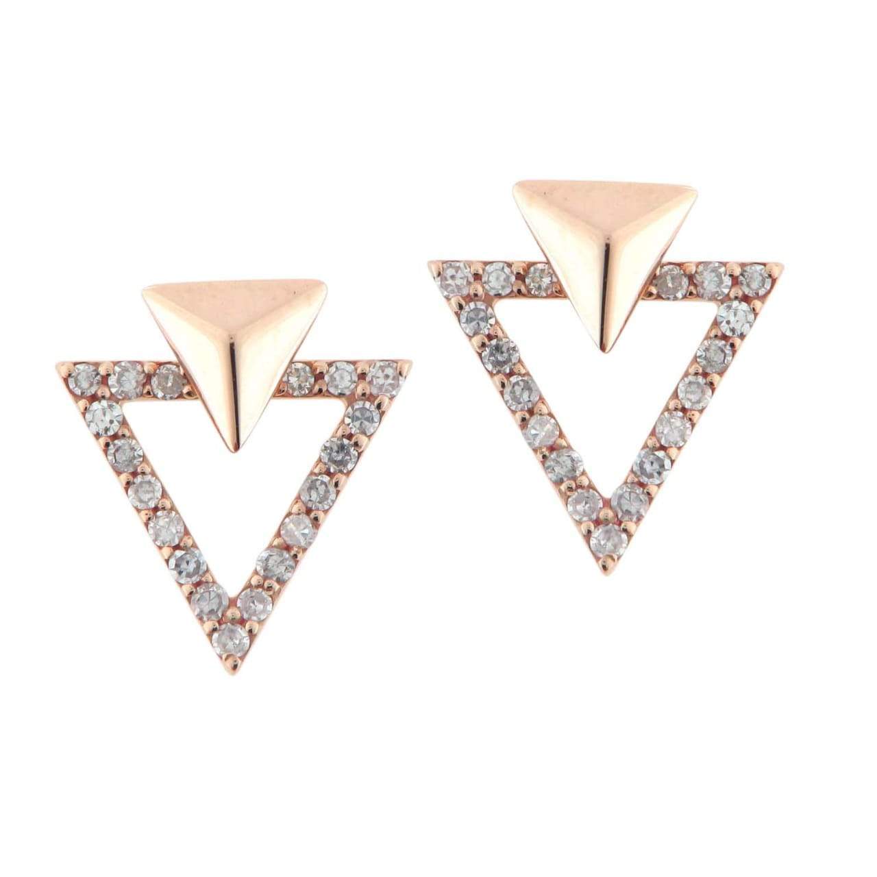 Tri-Angled Diamond Earrings-Earrings-Isle of Her-Made to Order-Isle of Her