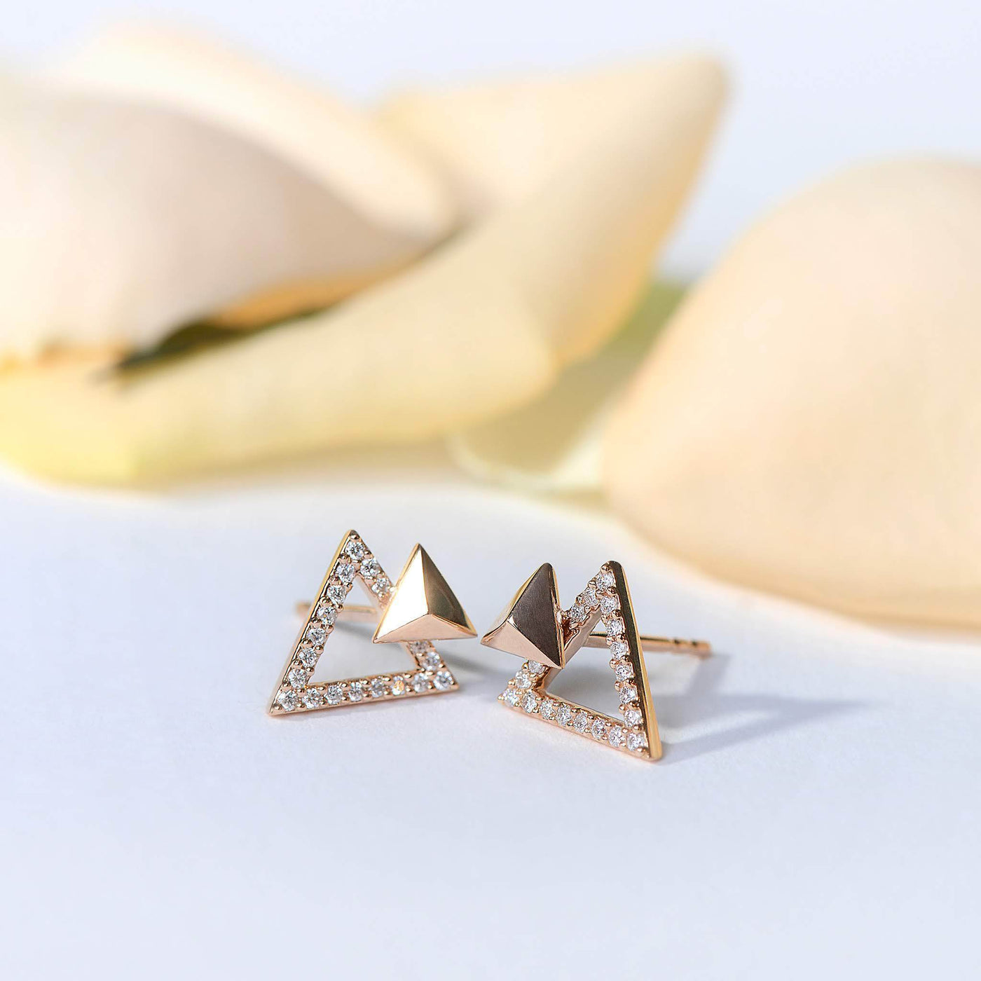Tri-Angled Diamond Earrings-Earrings-Isle of Her-Made to Order-Isle of Her