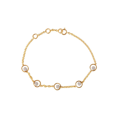 Yellow Gold 5 Circle Diamond Bracelet-Bracelets-Isle of Her-Buy Now-Isle of Her